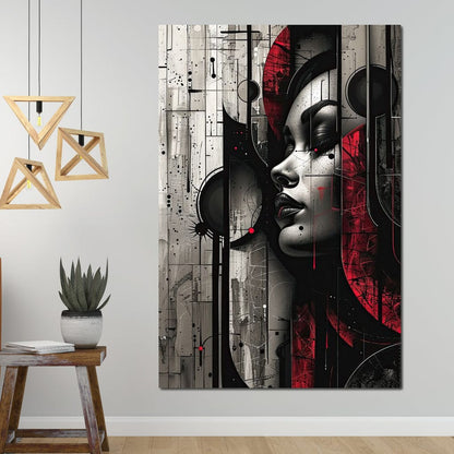 Shadowed Elegance Unveiled Canvas Wall Art