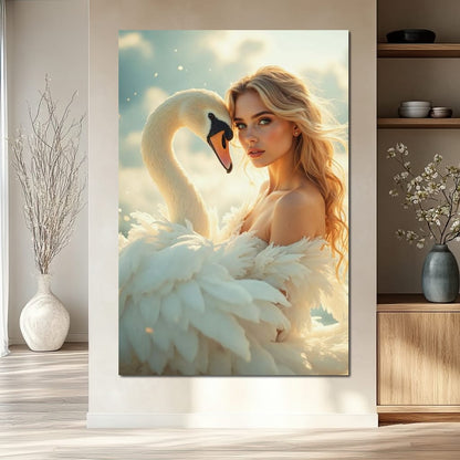 The Swan Maiden Canvas Wall Art