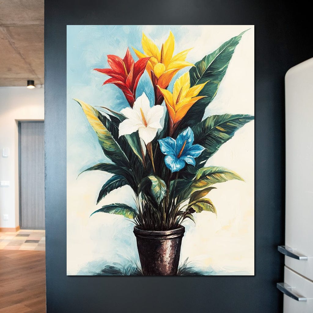 Tropical Bloom Flowers Canvas Wall Art
