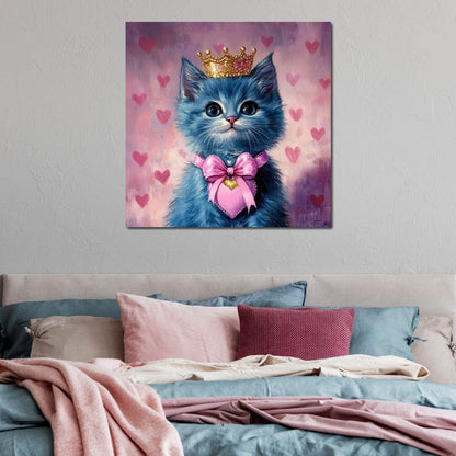 Royal Feline Heart Charmer Canvas Wall Art