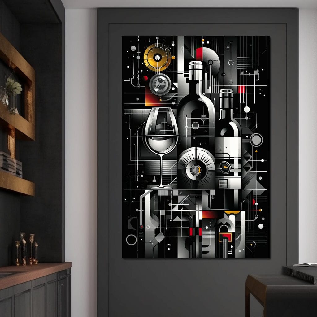Mechanical Wine Mosaic Canvas Wall Art
