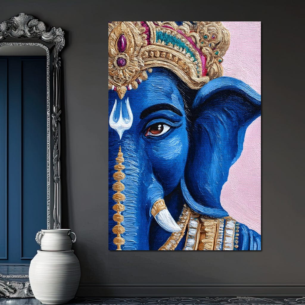 Lord Ganesha Blue Majesty Canvas Wall Art