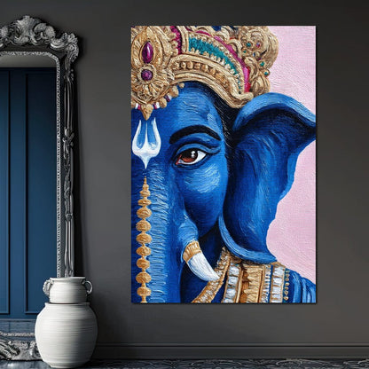 Lord Ganesha Blue Majesty Canvas Wall Art