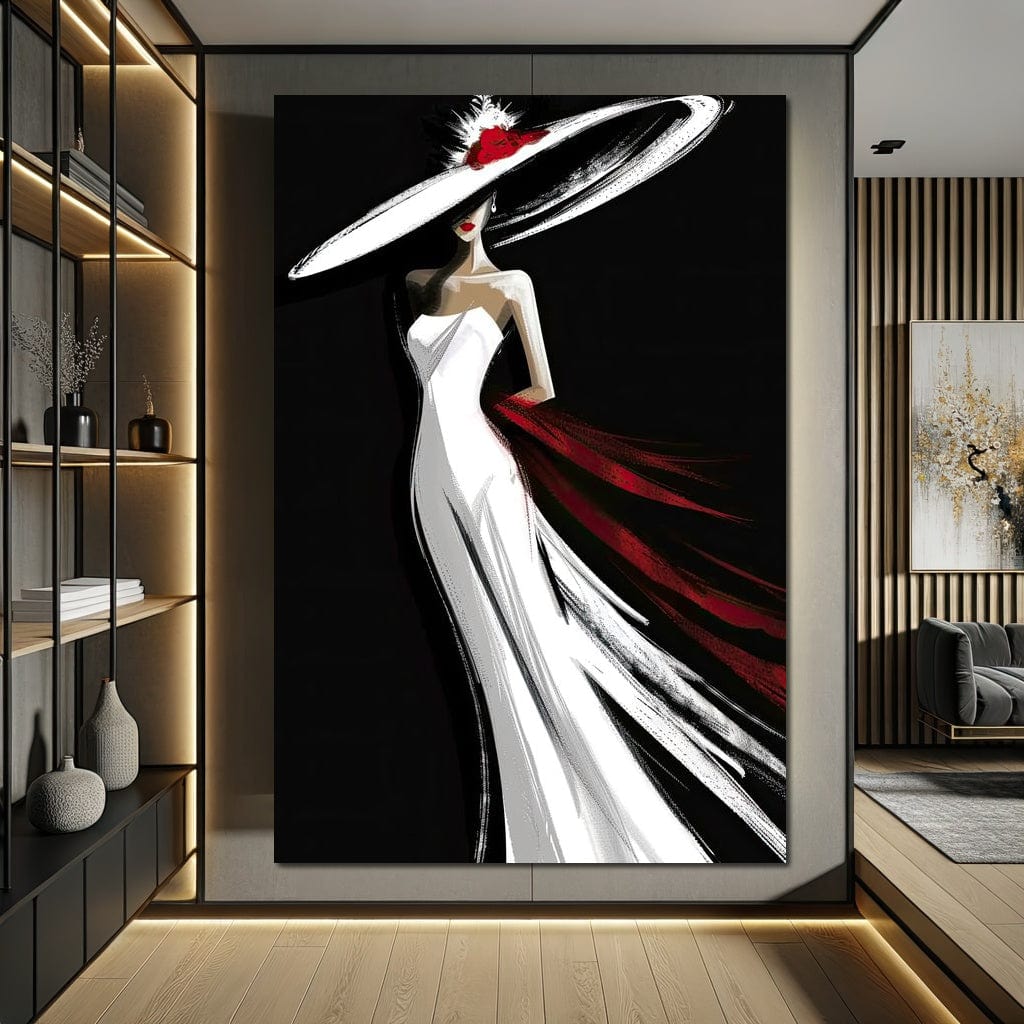 The White Dress - Elegant Silhouette Canvas Wall Art