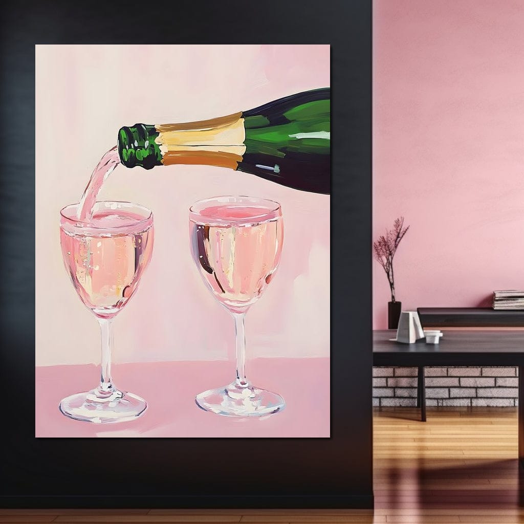 I Only Drink Champagne Canvas Wall Art