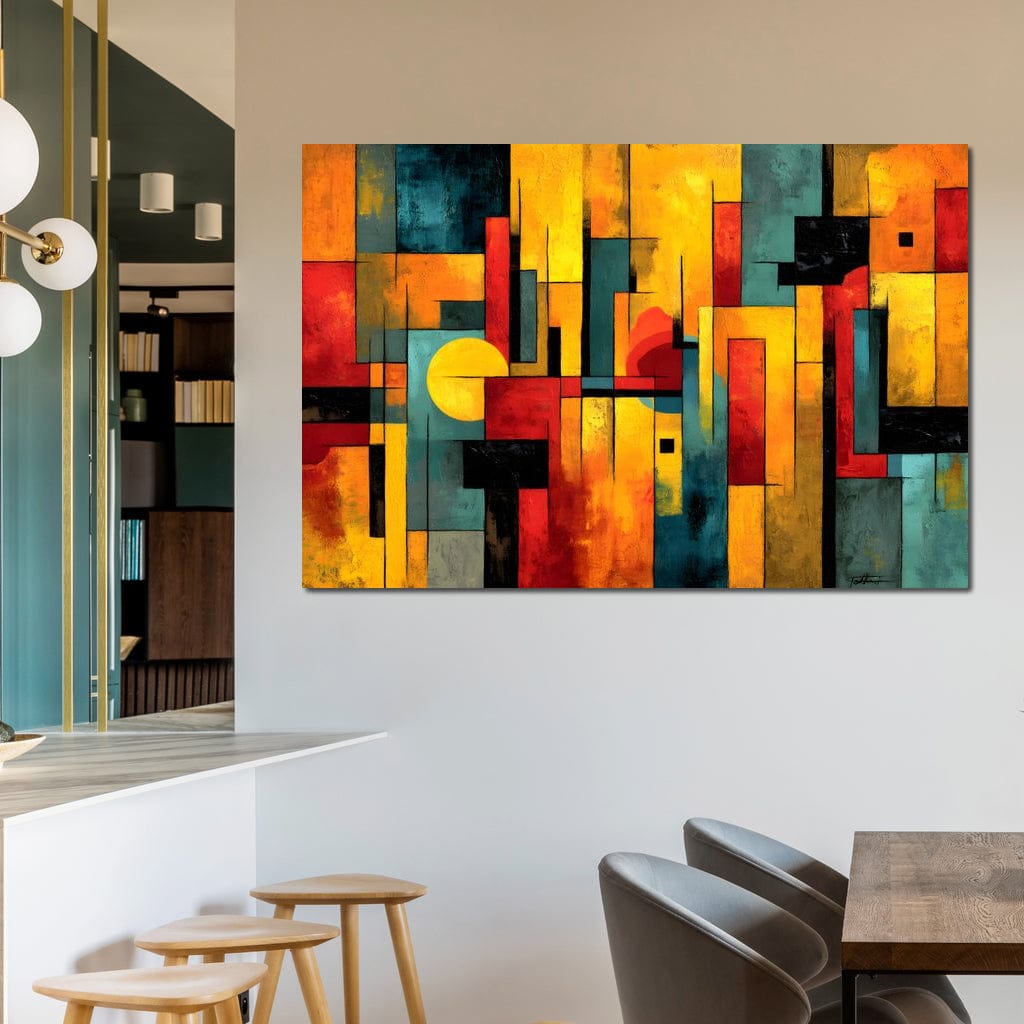 Geometric Dawn Spectrum Canvas Wall Art