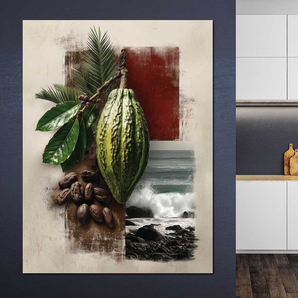 Cacao Pod Coastal Life Canvas Wall Art