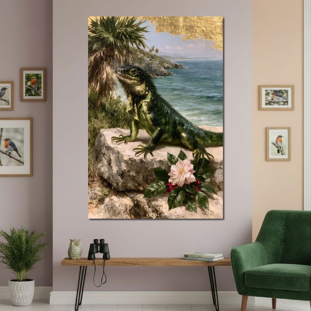 Patient Watcher of the Pacific Shore Canvas Wall Art