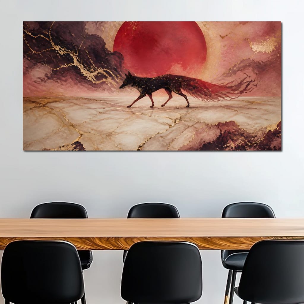 Gold Vein Fox Spirit Canvas Wall Art