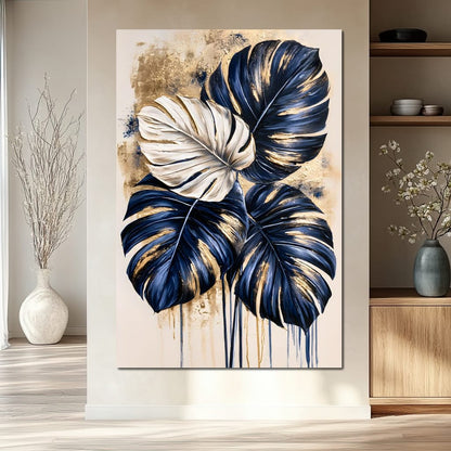 Gilded Foliage Under Midnight Skies Canvas Wall Art