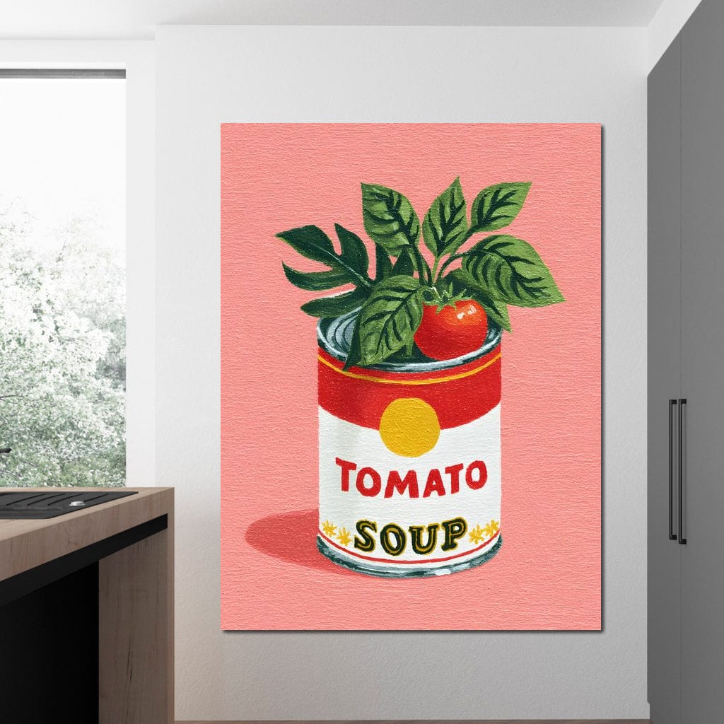 Pop Tomato Soup Garden Can Canvas Wall Art