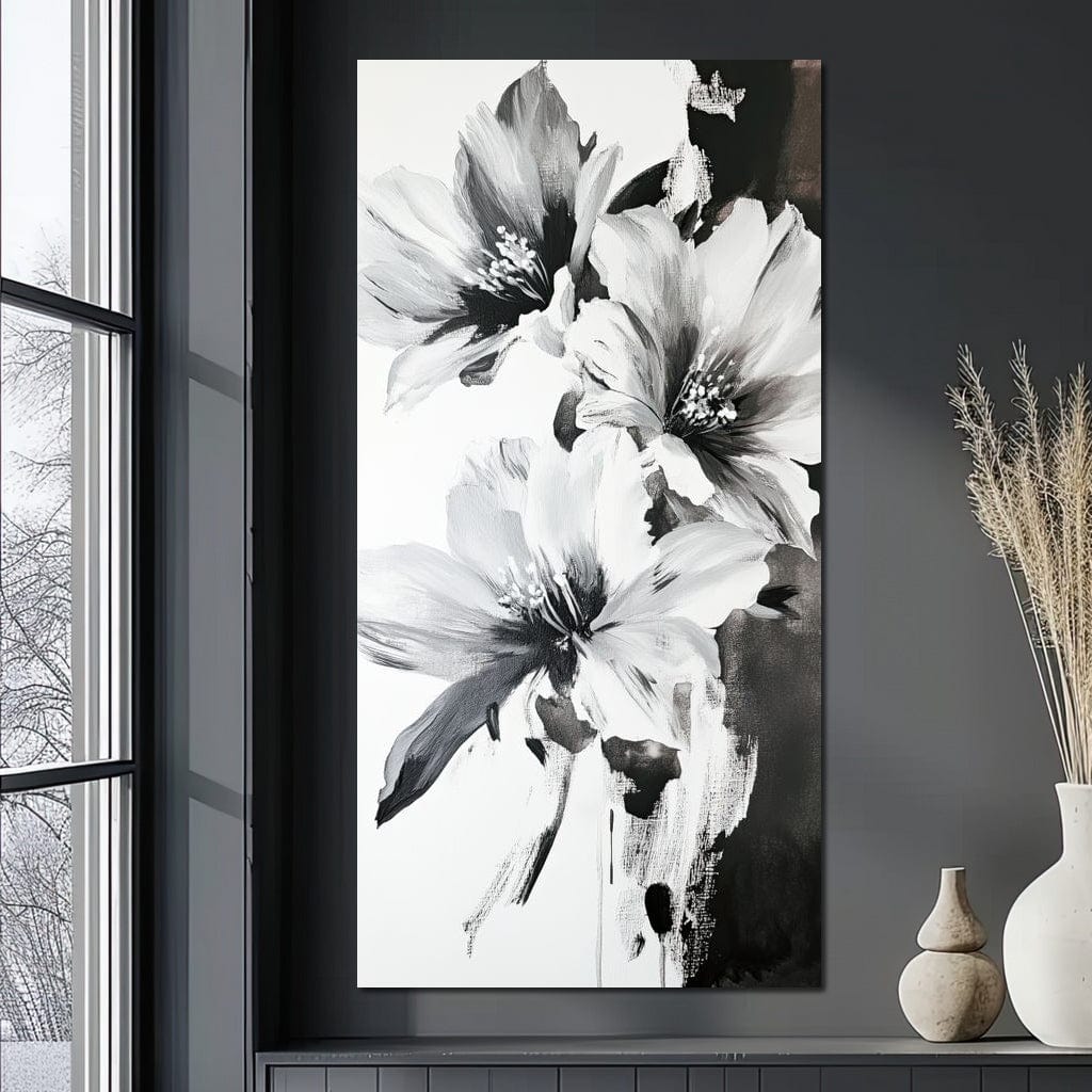 Monochrome Flora Harmony Canvas Wall Art