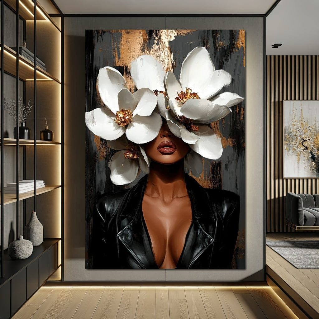 Golden Petals of Elegance Canvas Wall Art