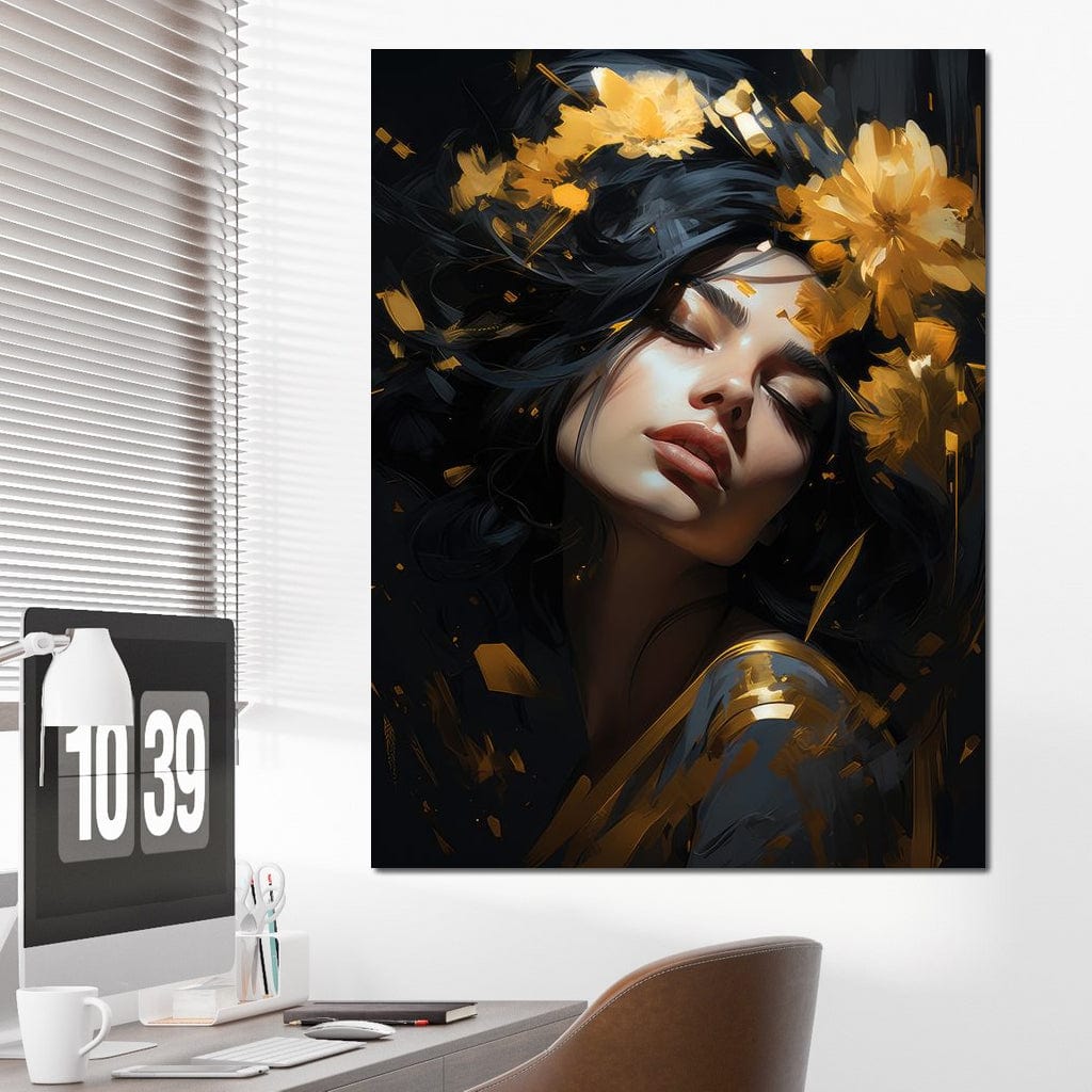 Regal Floral Headpiece Canvas Wall Art