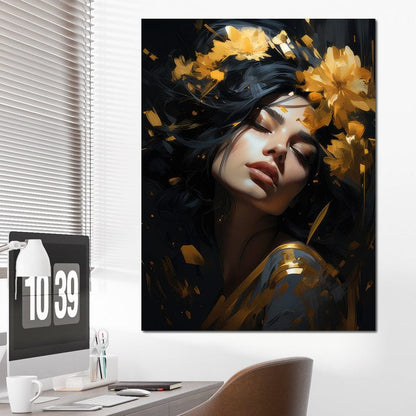 Regal Floral Headpiece Canvas Wall Art