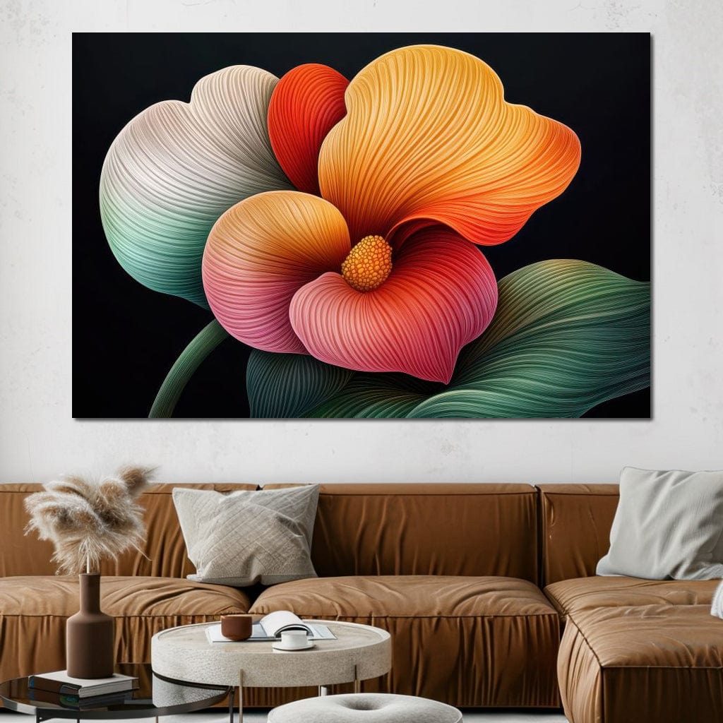 Petals That Dream in Neon Canvas Wall Art