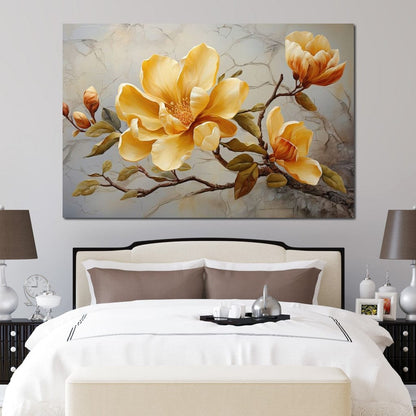 Yellow Magnolia Tree 3 Canvas Wall Art