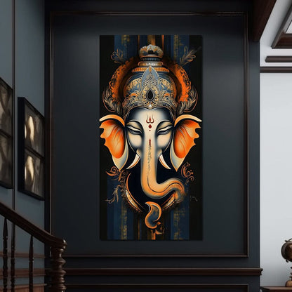 Divine Graceful Ganesha's Blessing Canvas Wall Art