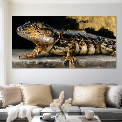 Ancient Scales Upon Gilded Ground Canvas Wall Art