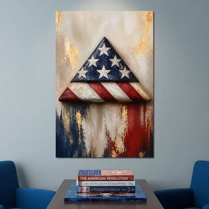 Folded Honor Beneath Gold Leaf Canvas Wall Art