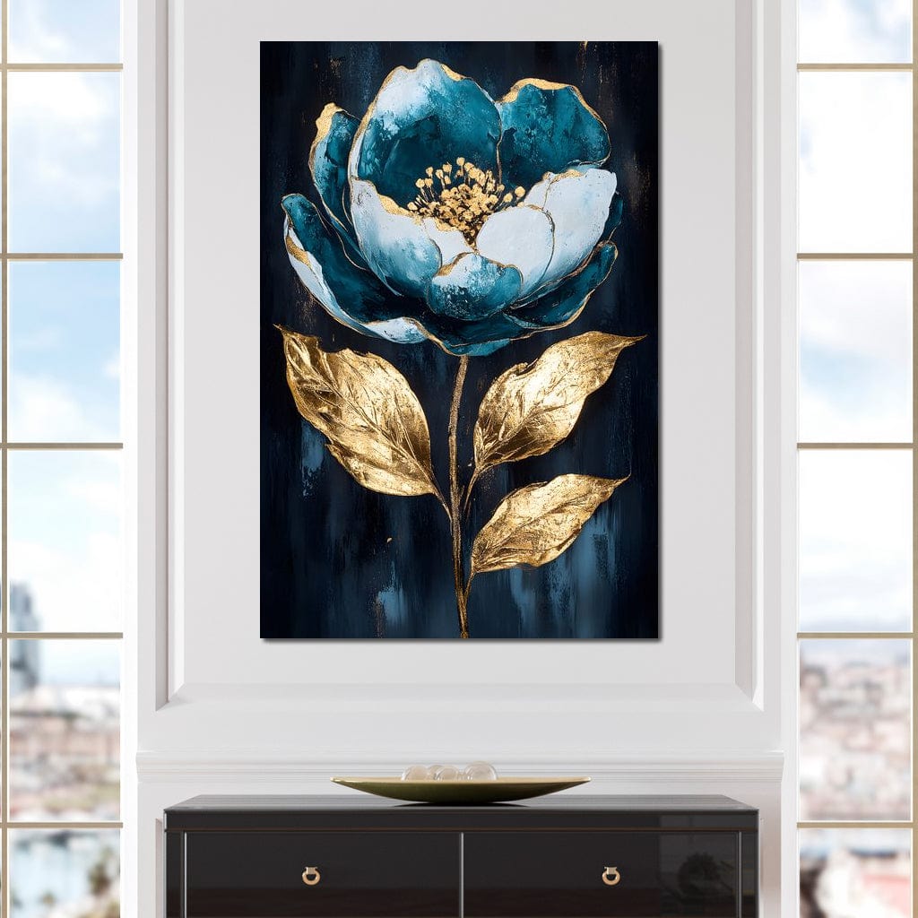 Golden Petal Rebirth Canvas Wall Art