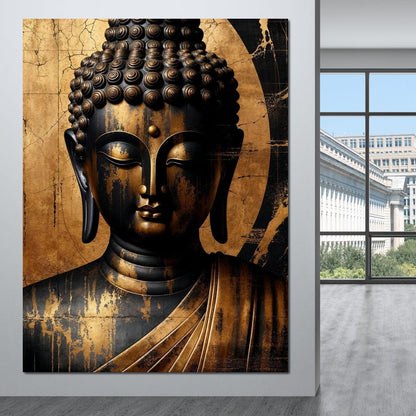 Buddha's Aura of Serenity Canvas Wall Art
