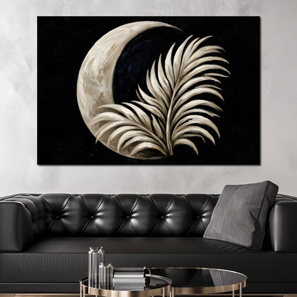 Crescent Shadow Over The Fallen Frond Canvas Wall Art