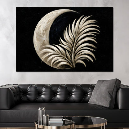 Crescent Shadow Over The Fallen Frond Canvas Wall Art