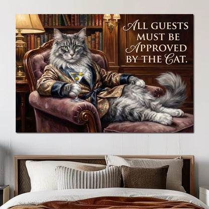 The Feline Gatekeeper Decides Canvas Wall Art