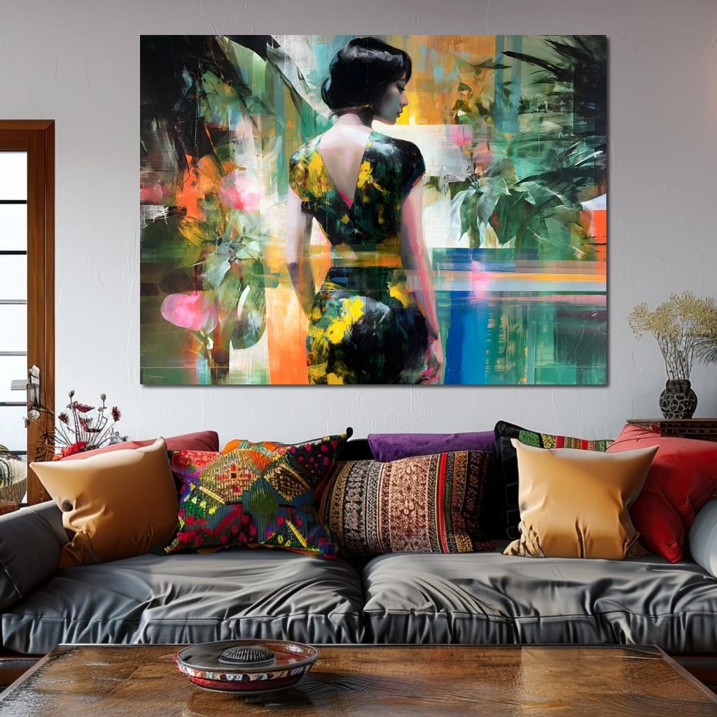 Tropical Garden Muse Portrait Canvas Wall Art