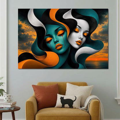 The Lovers Who Never Spoke Canvas Wall Art
