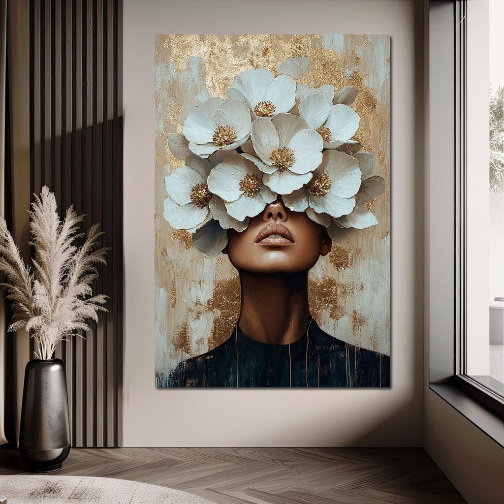 Golden Blossoms Enchantment Canvas Wall Art