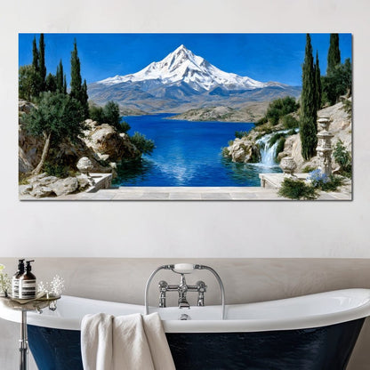 Majestic Peaks and Tranquility Canvas Wall Art