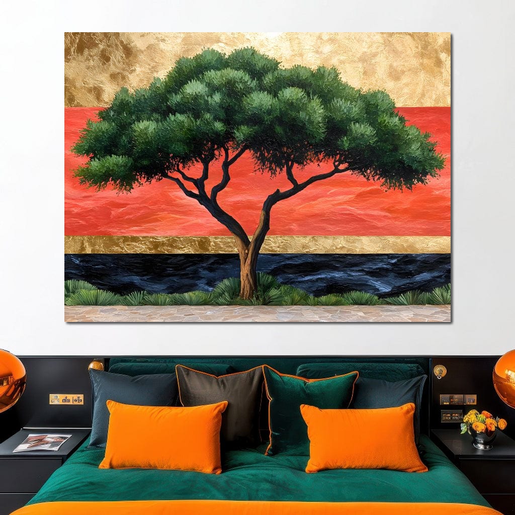 Majestic Dawn Tree Harmony Canvas Wall Art