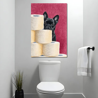 French Bulldog Peekaboo Rolls Canvas Wall Art