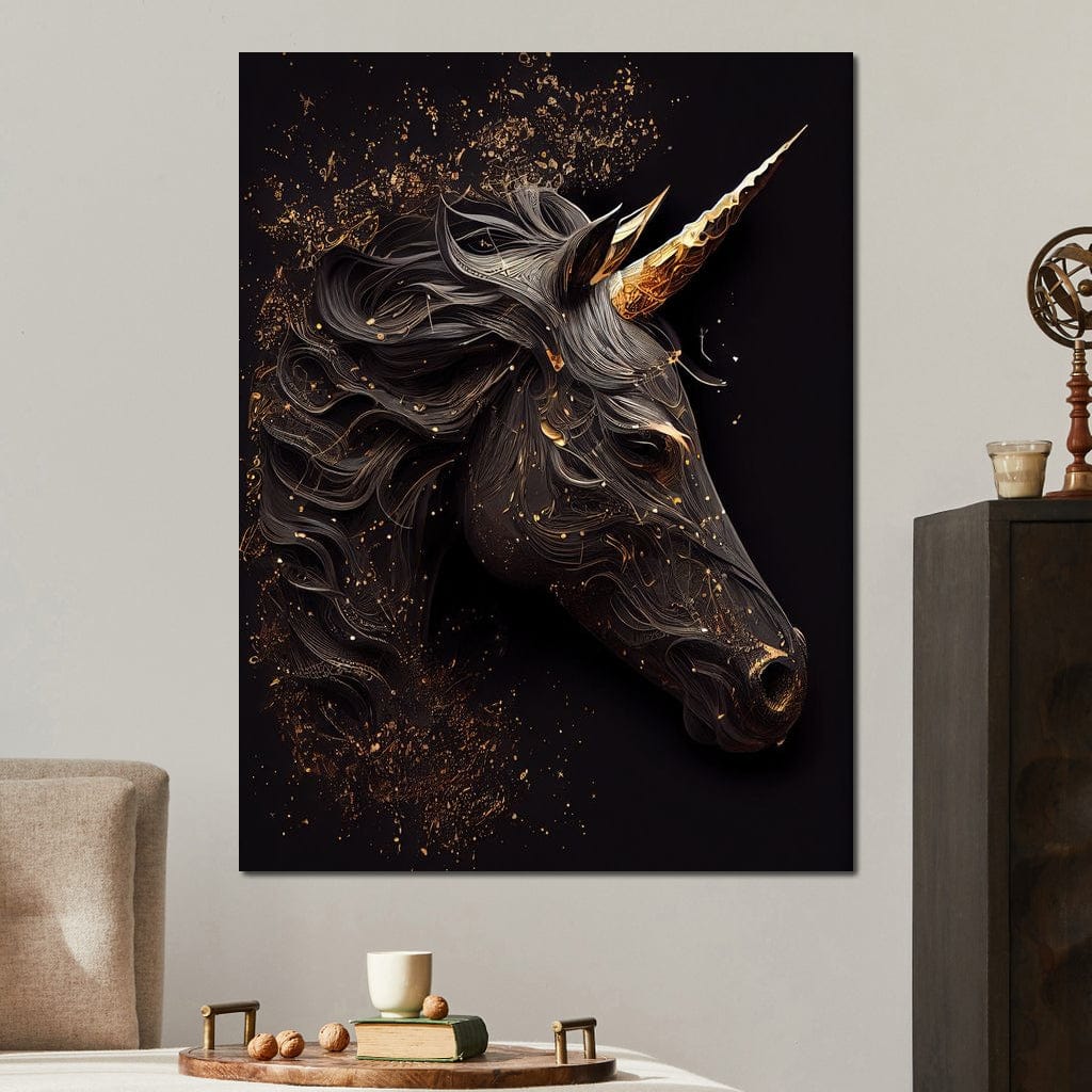 Black Unicorn Canvas Wall Art