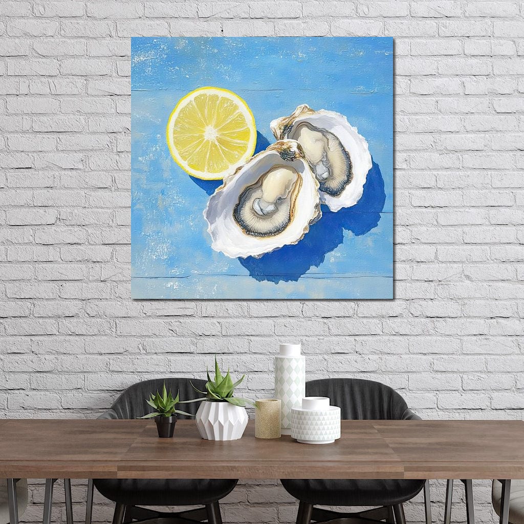 Seaside Citrus Oysters Delight Canvas Wall Art