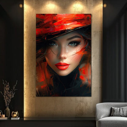Siren in Rouge Overture Canvas Wall Art