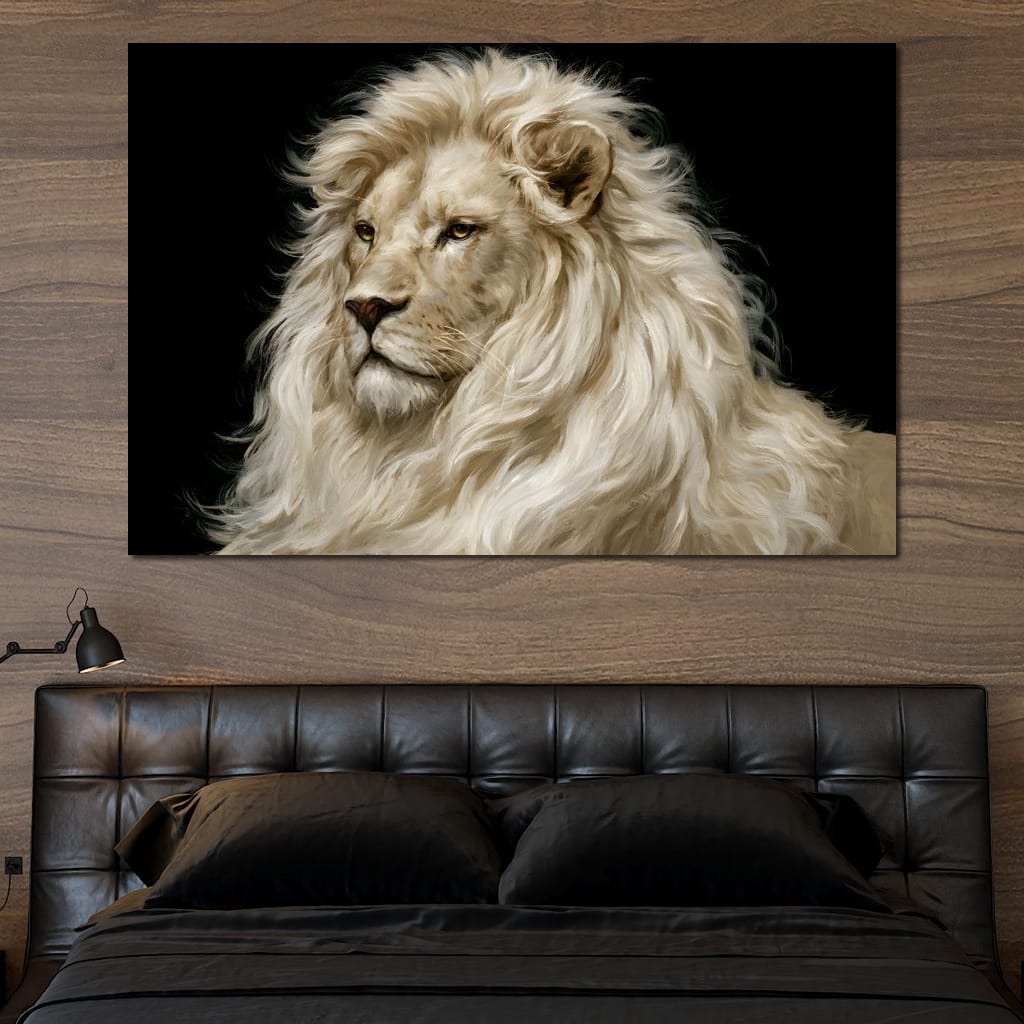 Noble Lion Mane of the Silent Plains Canvas Wall Art