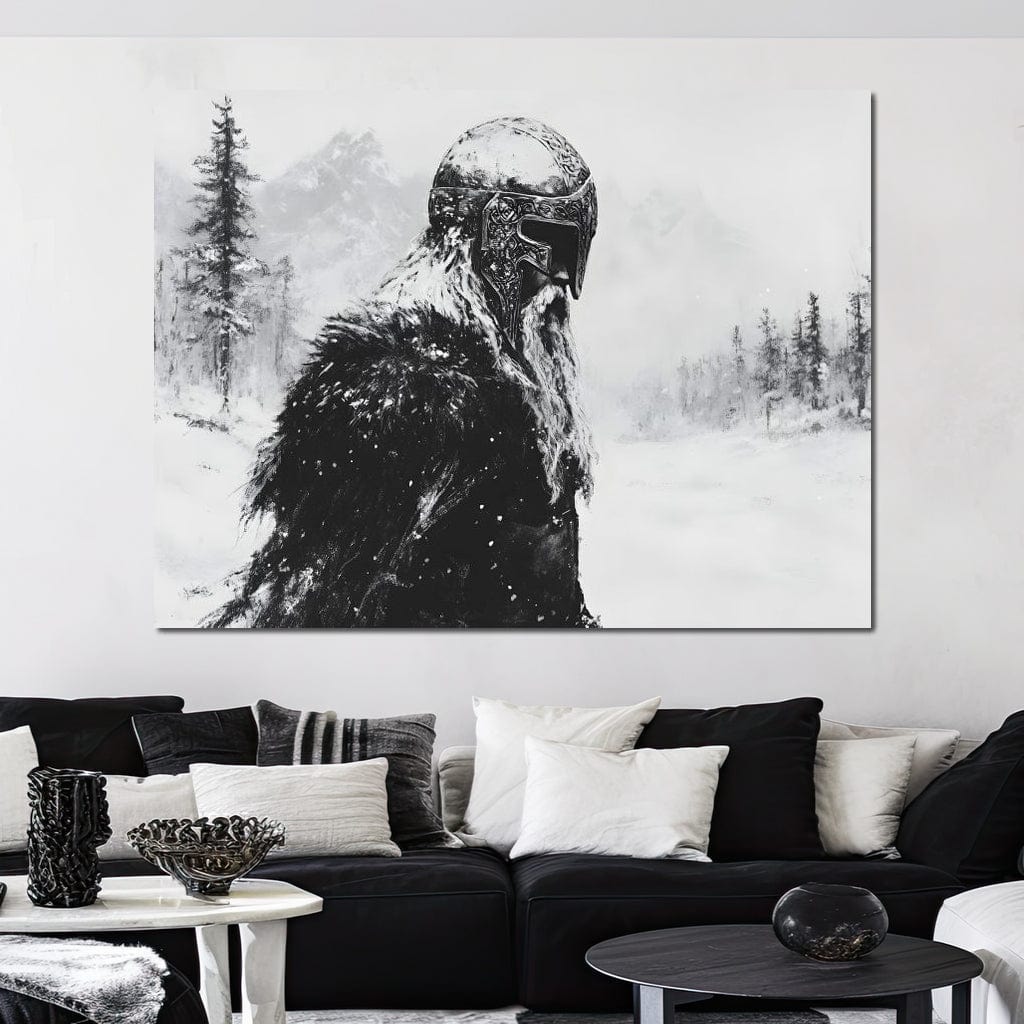 Viking Saga In Winter Majesty Canvas Wall Art
