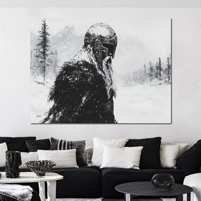 Viking Saga In Winter Majesty Canvas Wall Art