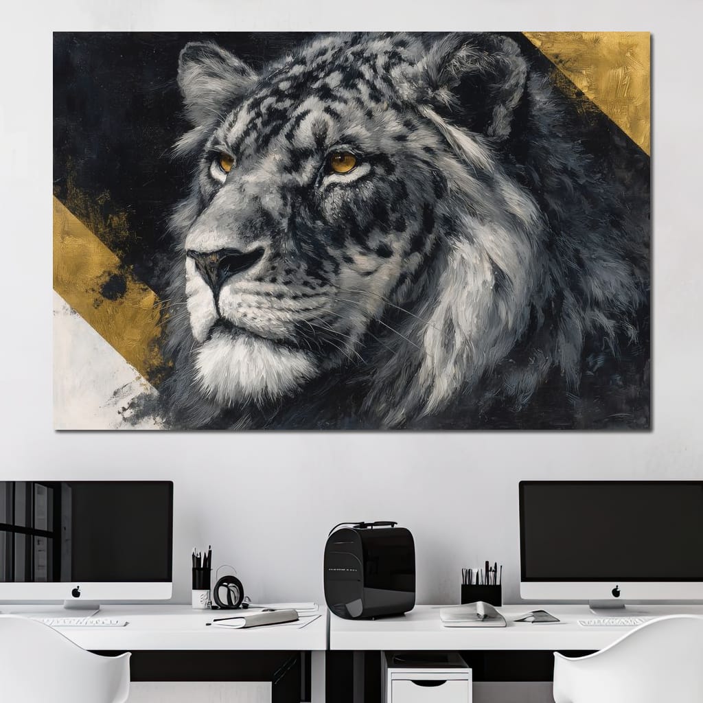 Golden Eyed Lion King Canvas Wall Art