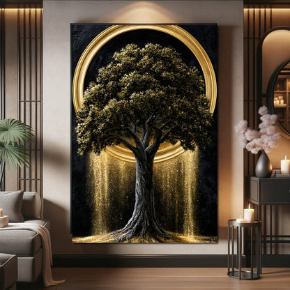 Gilded Roots of Eternal Radiance Canvas Wall Art