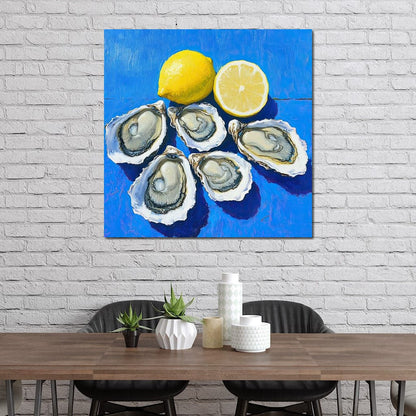 Lemon Kissed Oysters Canvas Wall Art