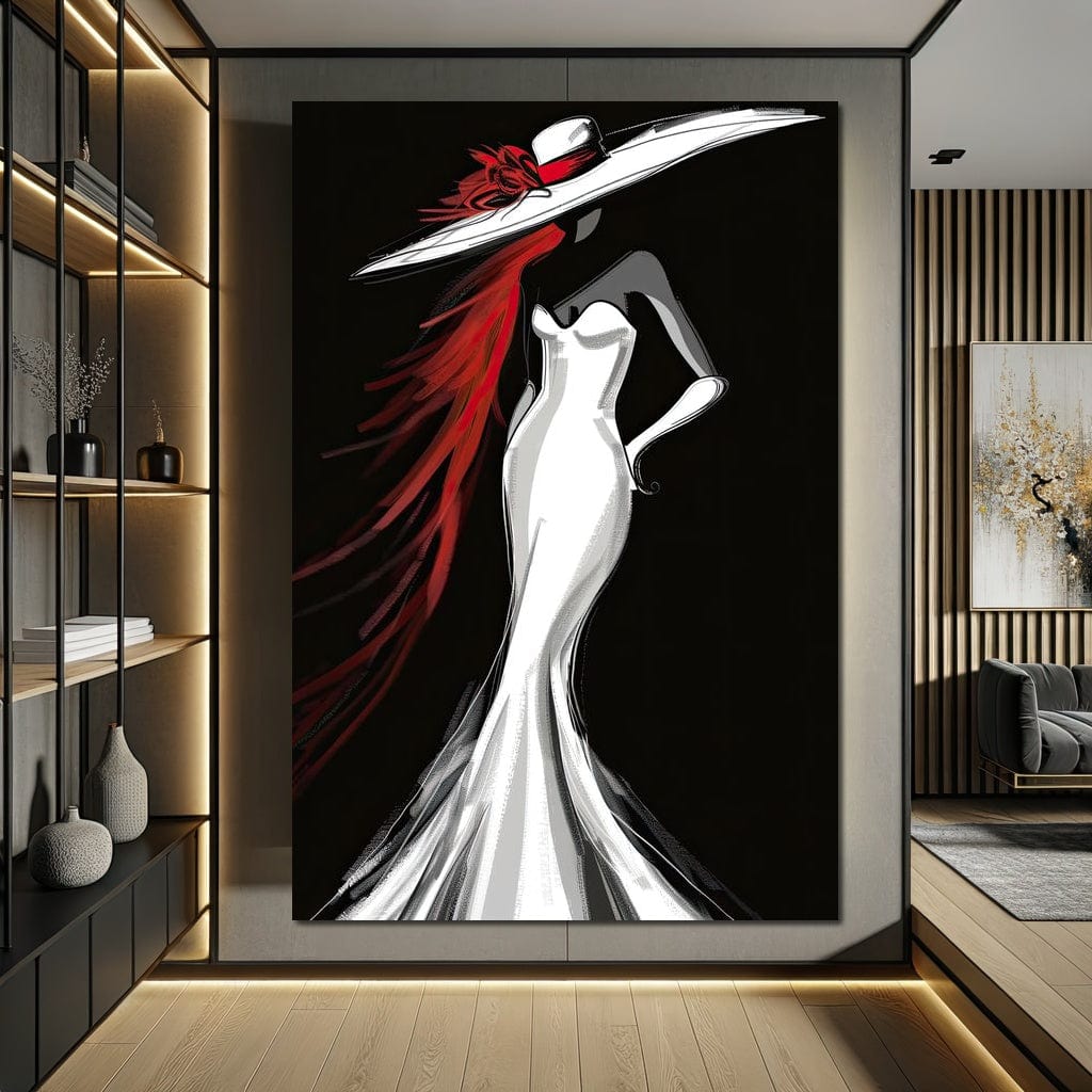 The White Dress - Elegant Flamenco Canvas Wall Art