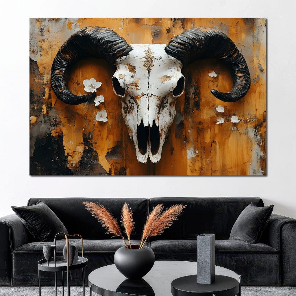 Horned Essence Rustic Elegance Canvas Wall Art