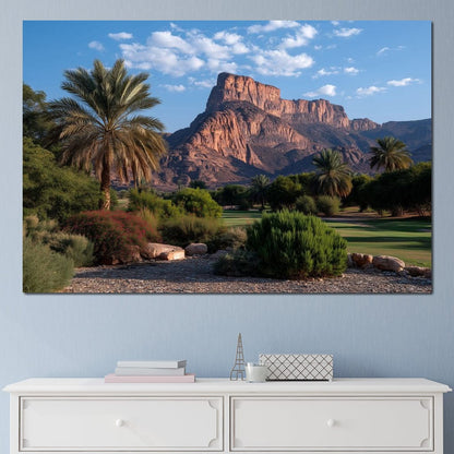 Desert Oasis Mesa Sunrise Canvas Wall Art