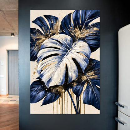 Gilded Foliage Under Midnight Shadows Canvas Wall Art