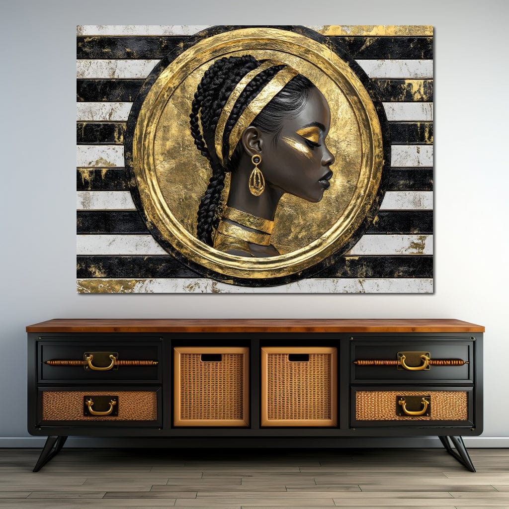 Golden Regal Afro Majesty Canvas Wall Art