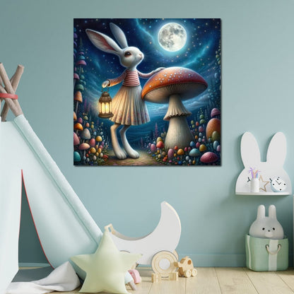 Whimsical Moonlight Meander Canvas Wall Art